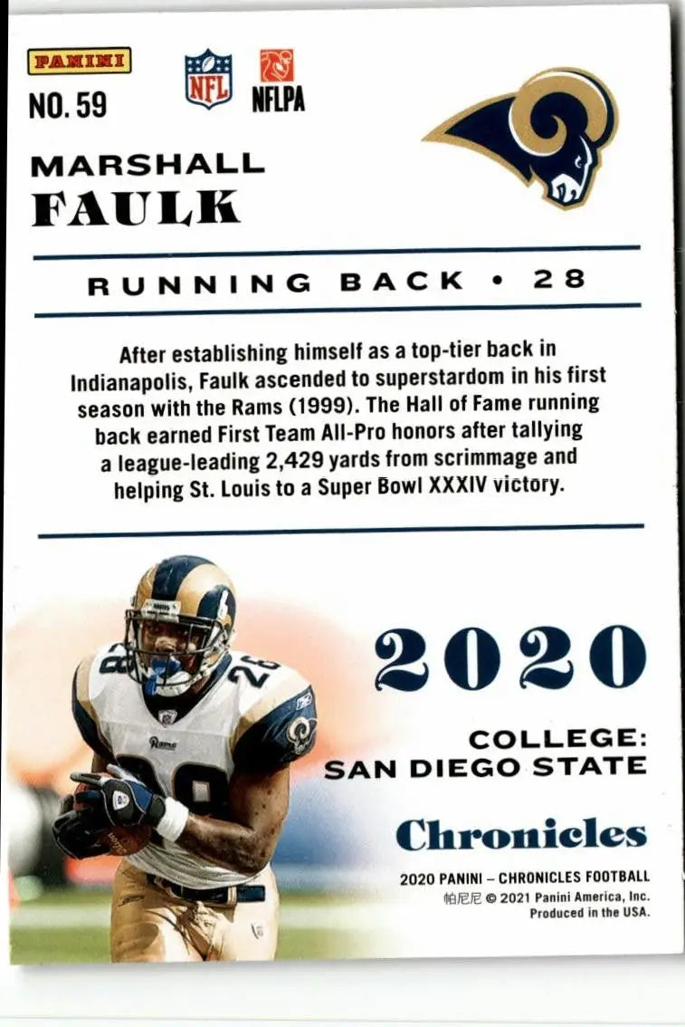 2020 Panini Chronicles #59 Marshall Faulk - Football Card Single