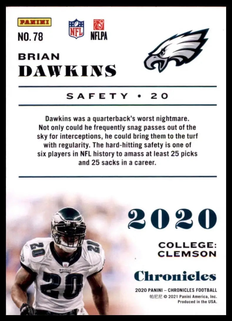 2020 Panini Chronicles - Brian Dawkins #78 - Football Card Single