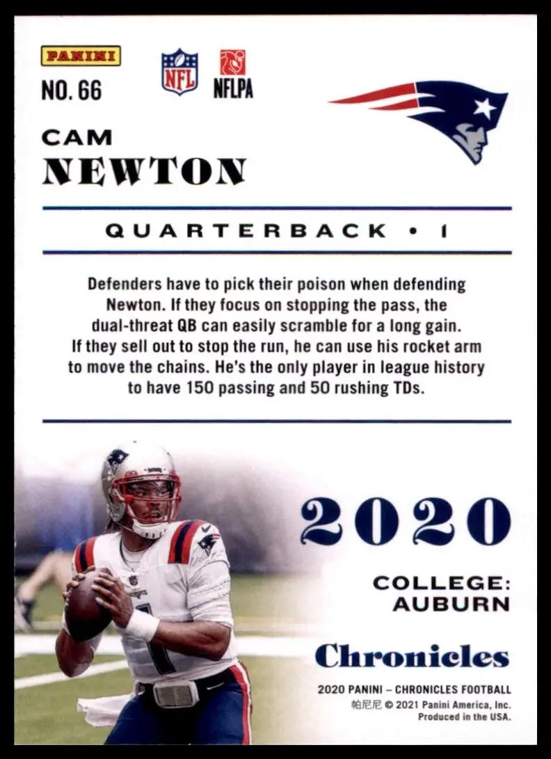 2020 Panini Chronicles - Cam Newton #66 - Football Card Single