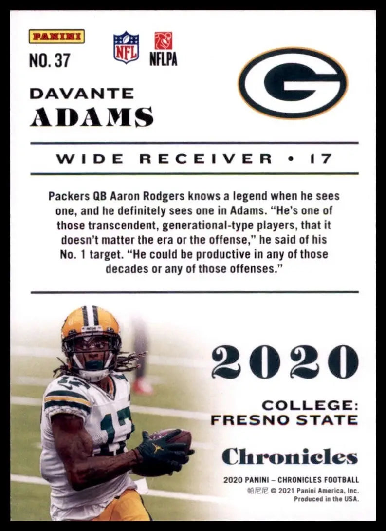 2020 Panini Chronicles - Davante Adams #37 - Football Card Single