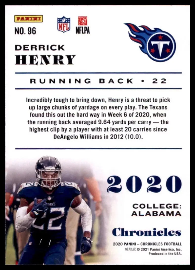 2020 Panini Chronicles - Derrick Henry #96 - Football Card Single