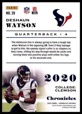2020 Panini Chronicles Deshaun Watson 39 Houston Texans - Football Card Single