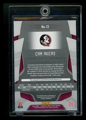 2020 Panini Chronicles Draft Picks Certified Cam Akers #13 18/20 RC Football