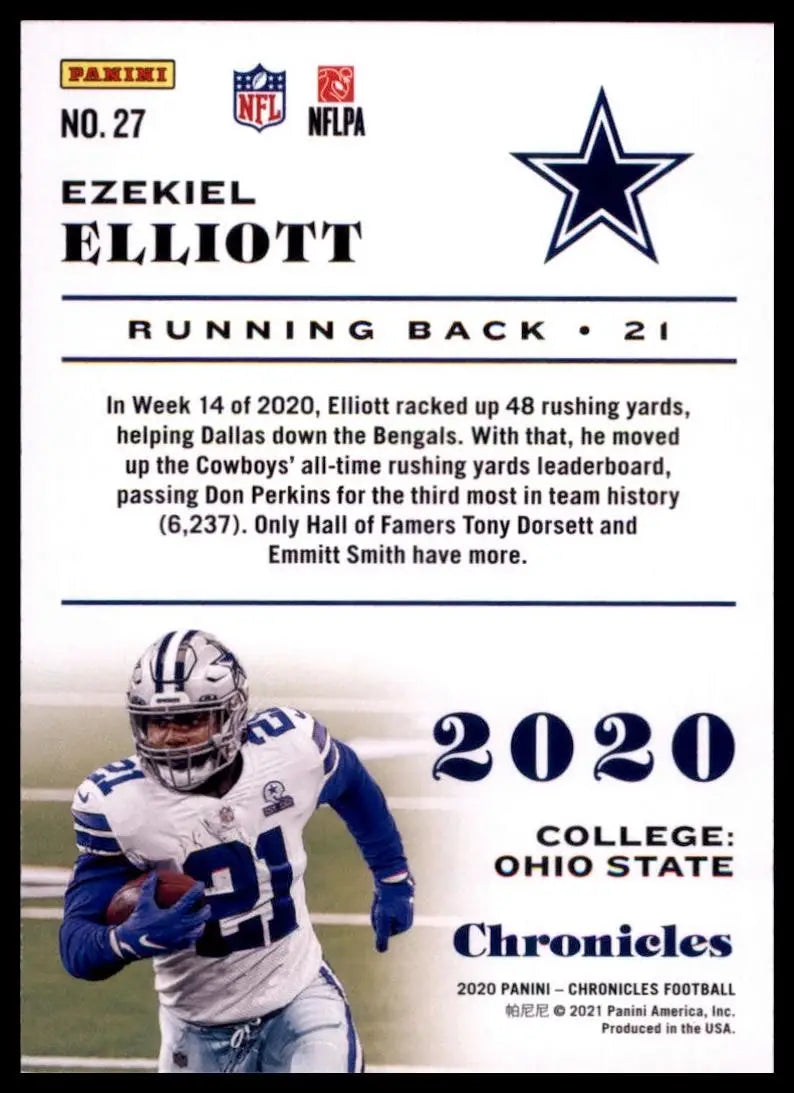 2020 Panini Chronicles - Ezekiel Elliott #27 - Football Card Single