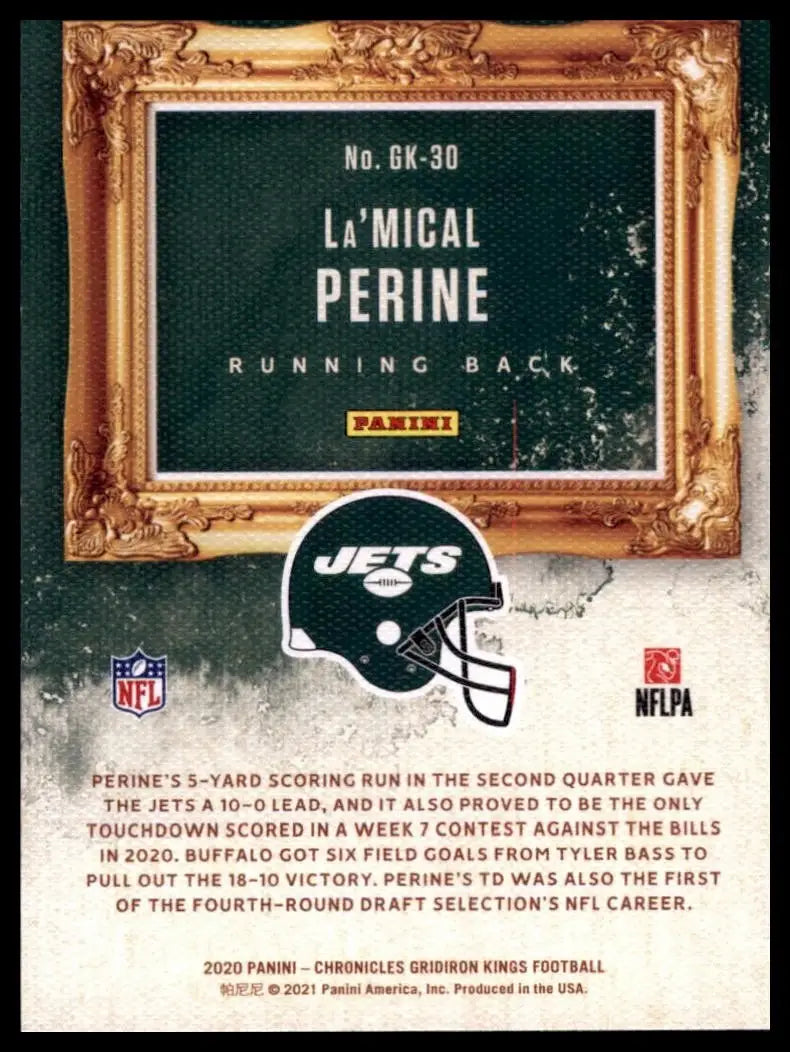 2020 Panini Chronicles - Gridiron Kings La’Mical Perine #GK-30 (RC) - Football Card Single