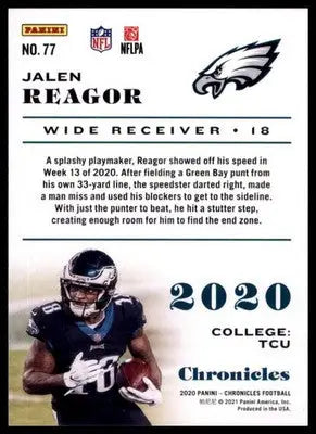 2020 Panini Chronicles Jalen Reagor RC 77 Philadelphia Eagles