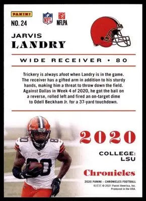 2020 Panini Chronicles Jarvis Landry 24 Cleveland Browns - Football Card Single