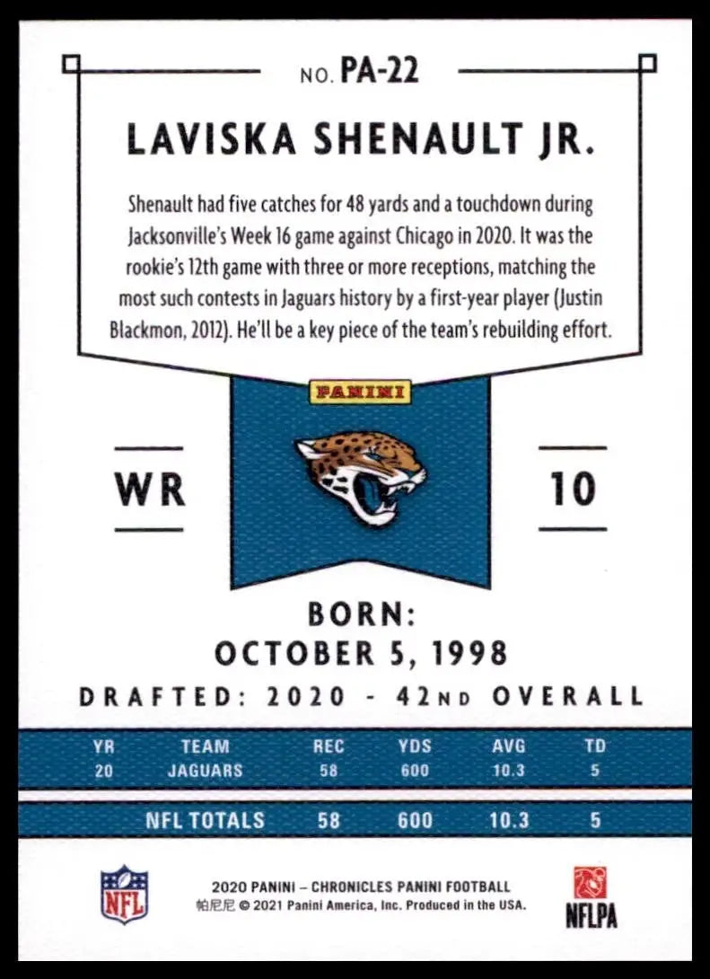 2020 Panini Chronicles - Panini Laviska Shenault Jr. #PA-22 (RC) - Football Card Single