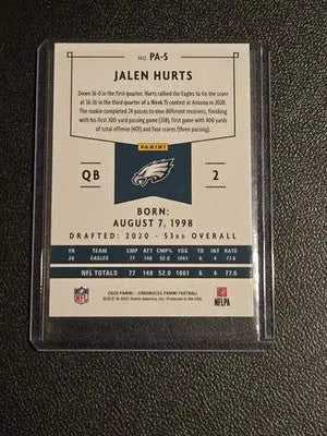 2020 Panini Chronicles #PA-5 Jalen Hurts Panini - Football Card Single