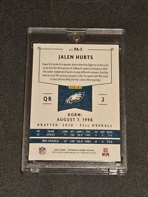 2020 Panini Chronicles #PA-5 Jalen Hurts Panini Teal - Football Card Single