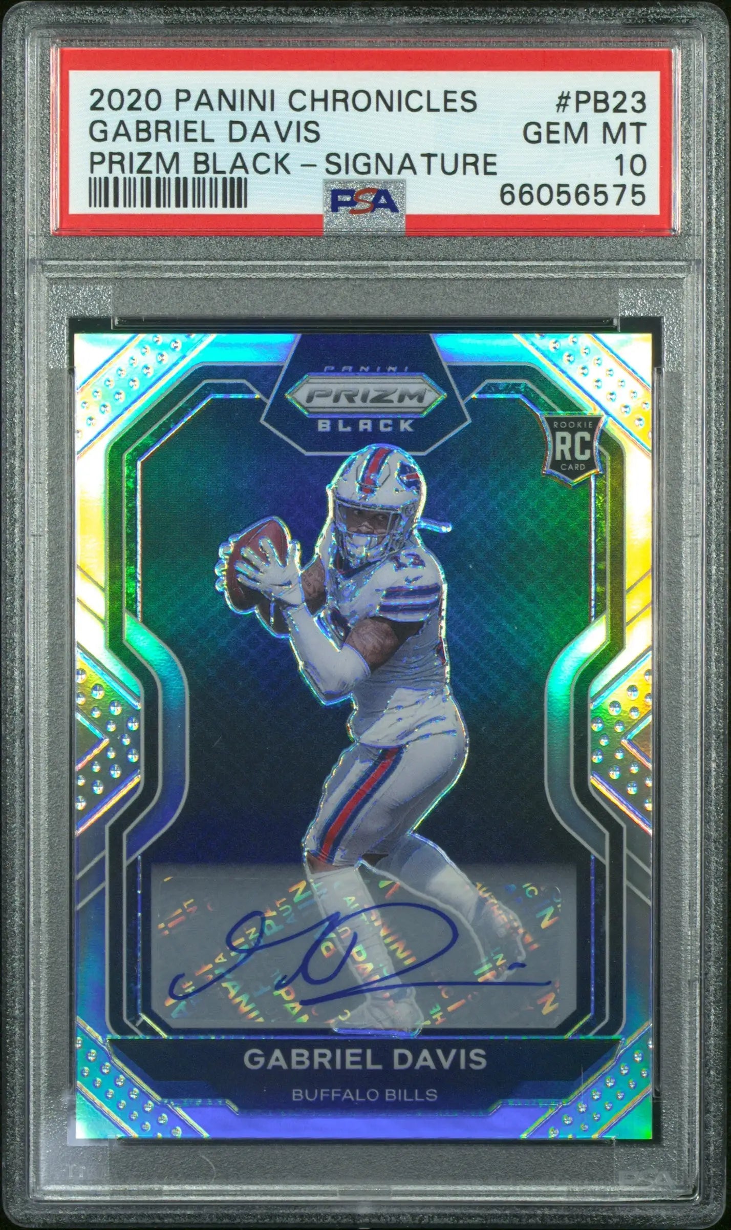 2020 Panini Chronicles Prizm Black Gabriel Davis Prizm Black-Signature PSA 10 - Football Card Single