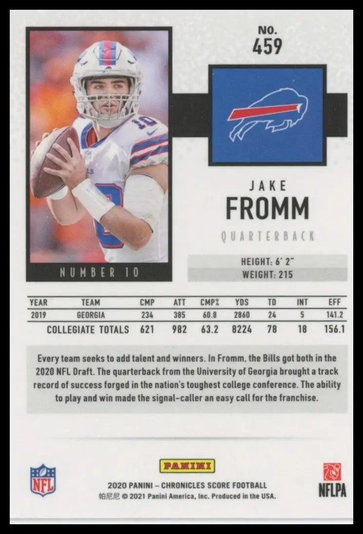 2020 Panini Chronicles - Score Update Rookies Jake Fromm #459 (RC) - Football Card Single
