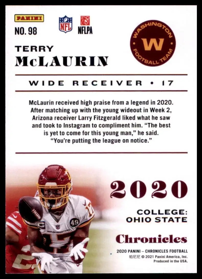 2020 Panini Chronicles - Terry McLaurin #98 - Football Card Single