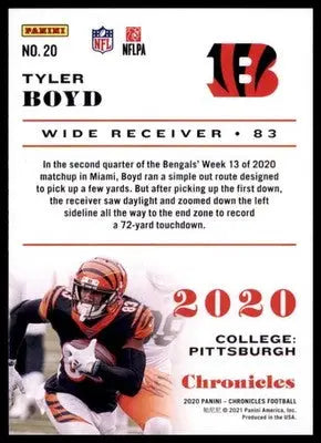 2020 Panini Chronicles Tyler Boyd 20 Cincinnati Bengals