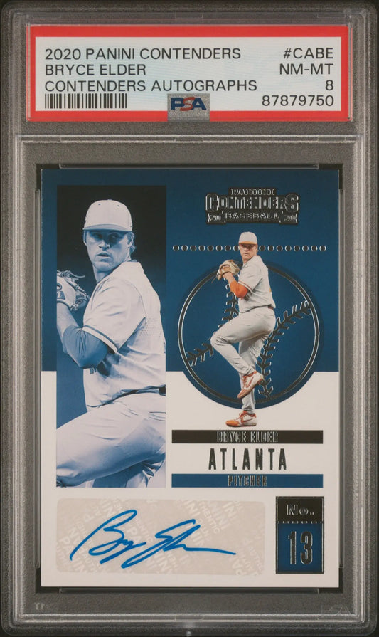 2020 Panini Contenders Autographs Bryce Elder Contenders Autographs PSA 8 - Baseball Card Single