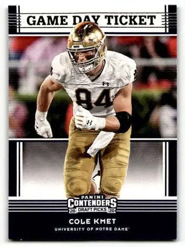 2020 Panini Contenders Draft Picks #35 Cole Kmet Notre Dame Fighting ID:55951 - Football Card Single