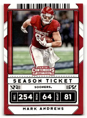 2020 Panini Contenders Draft Picks #63 Mark Andrews Oklahoma Sooners ID:55956 - Football Card Single
