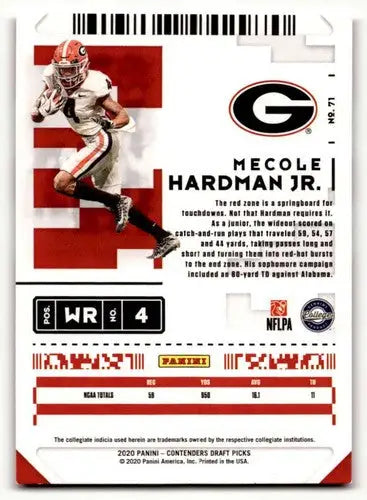 2020 Panini Contenders Draft Picks #71 Mecole Hardman Jr. Football Car ID:55948 - Football Card Single