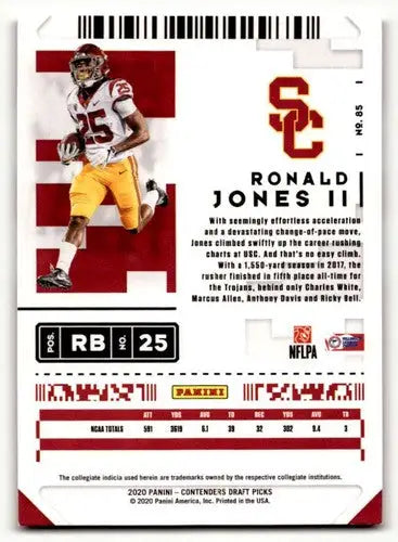 2020 Panini Contenders Draft Picks #85 Ronald Jones II Football Cards ID:55947 - Football Card Single