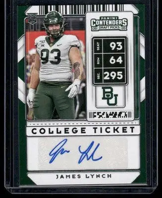 2020 Panini Contenders Draft Picks James Lynch #235 College Ticket Football