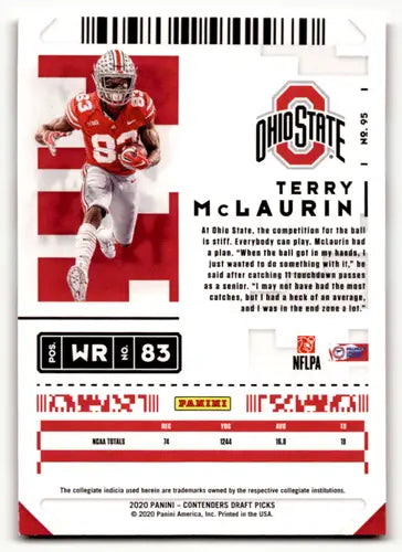 Original gloss Panini Contenders Draft Season Ticket Terry McLaurin football card