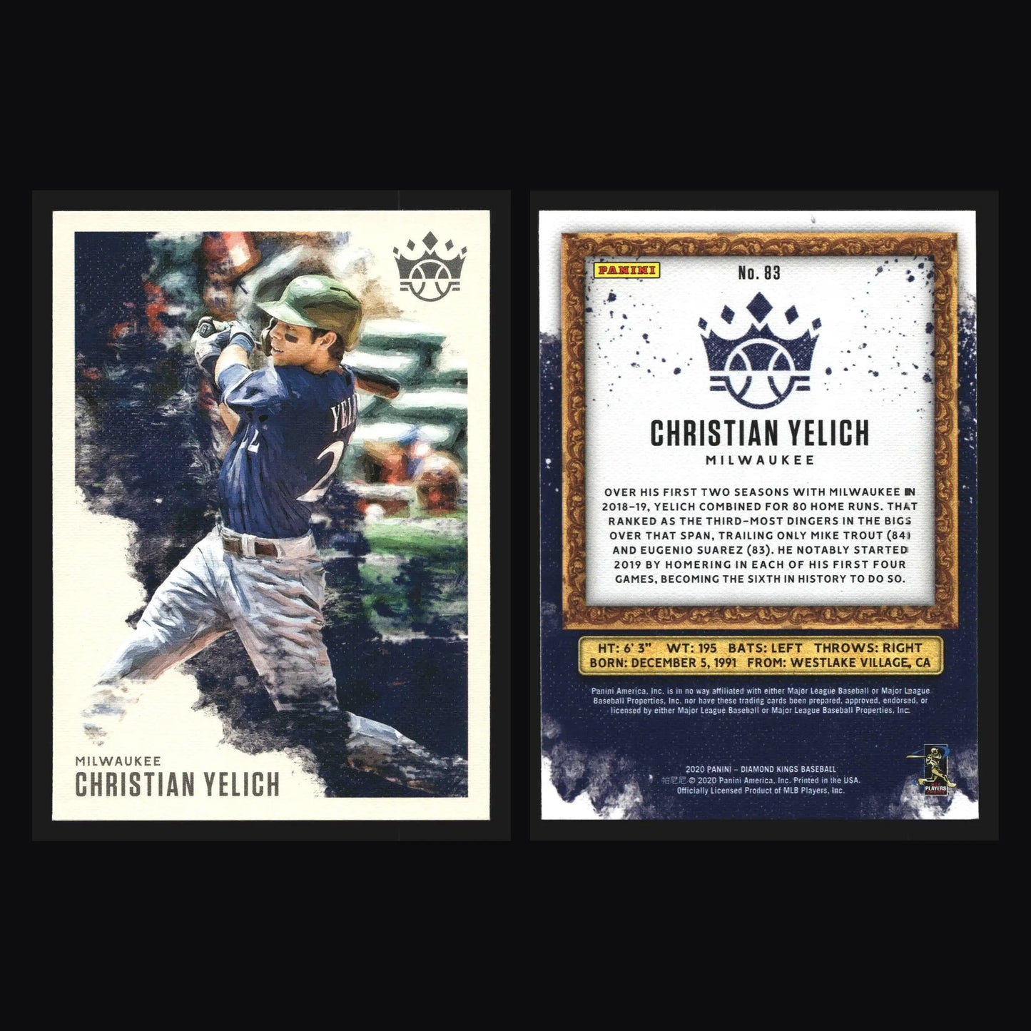 2020 Panini Diamond Kings #83 Christian Yelich Milwaukee Brewers - Baseball Card Single