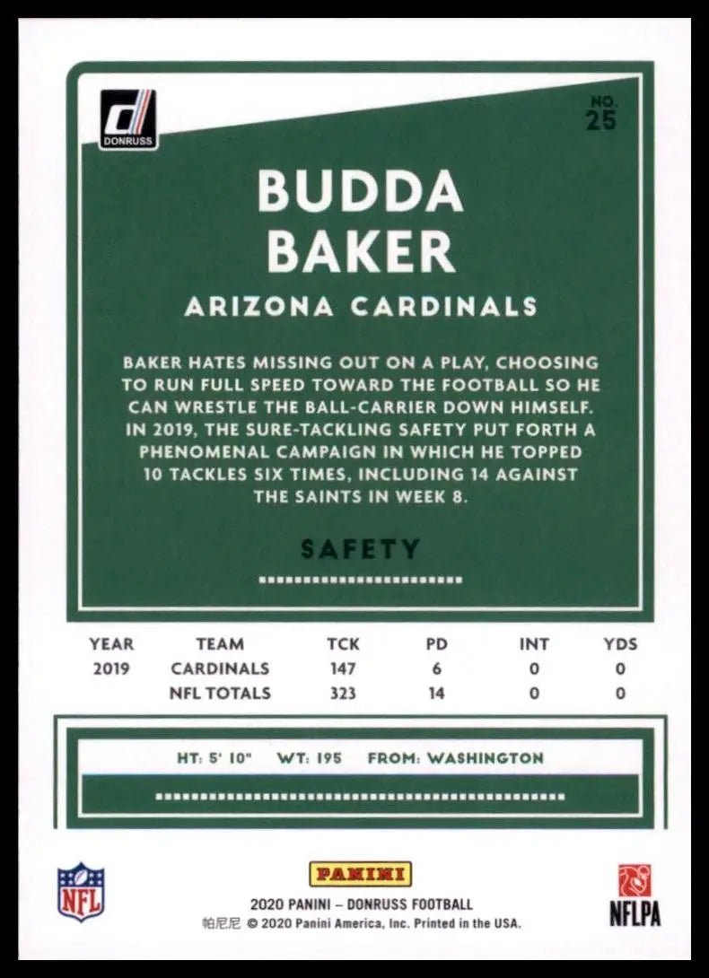 2020 Panini Donruss - Budda Baker #25 - Football Card Single