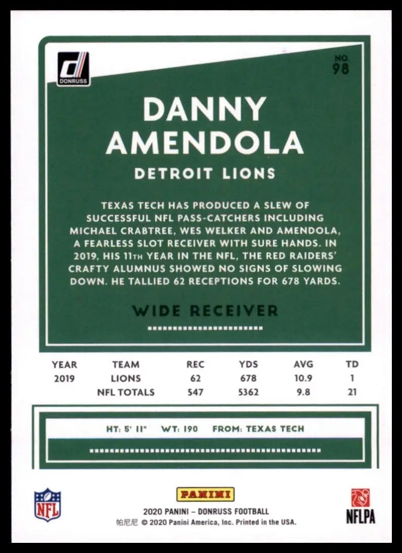 2020 Panini Donruss - Danny Amendola #98 - Football Card Single