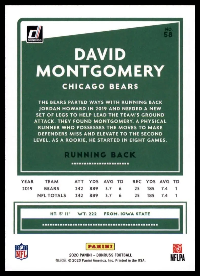 2020 Panini Donruss - David Montgomery #58 - Football Card Single