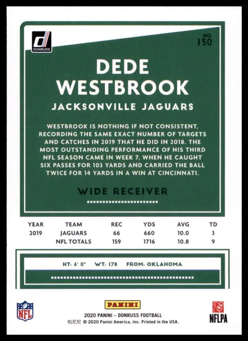 2020 Panini Donruss - Dede Westbrook #130 - Football Card Single