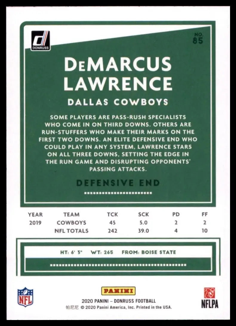 2020 Panini Donruss - DeMarcus Lawrence #85 - Football Card Single