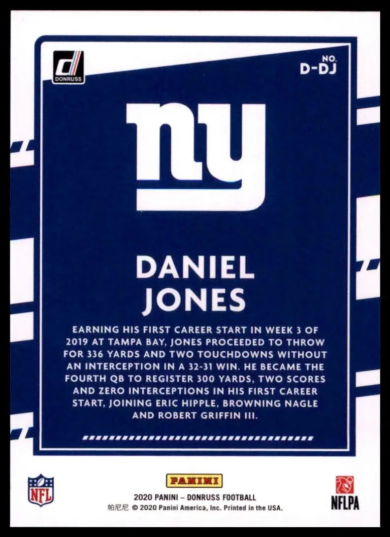 2020 Panini Donruss - Dominators Daniel Jones #D-DJ