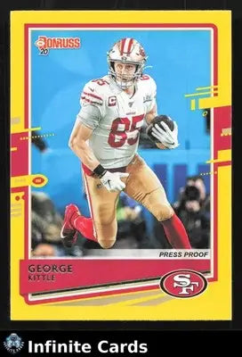 2020 Panini Donruss GEORGE KITTLE #11 Press Proof Yellow San Francisco 49ers