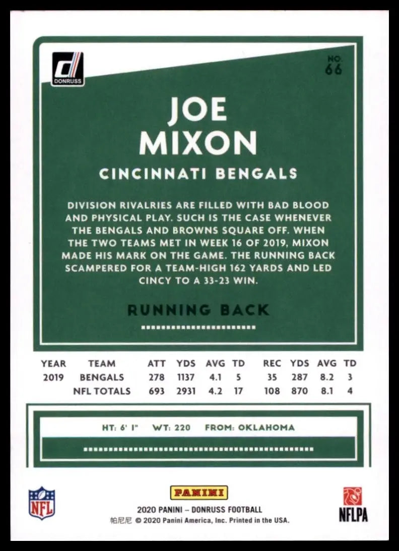2020 Panini Donruss - Joe Mixon #66