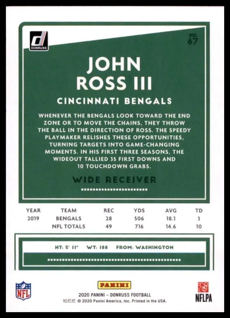 2020 Panini Donruss - John Ross #67 Press Proof Blue