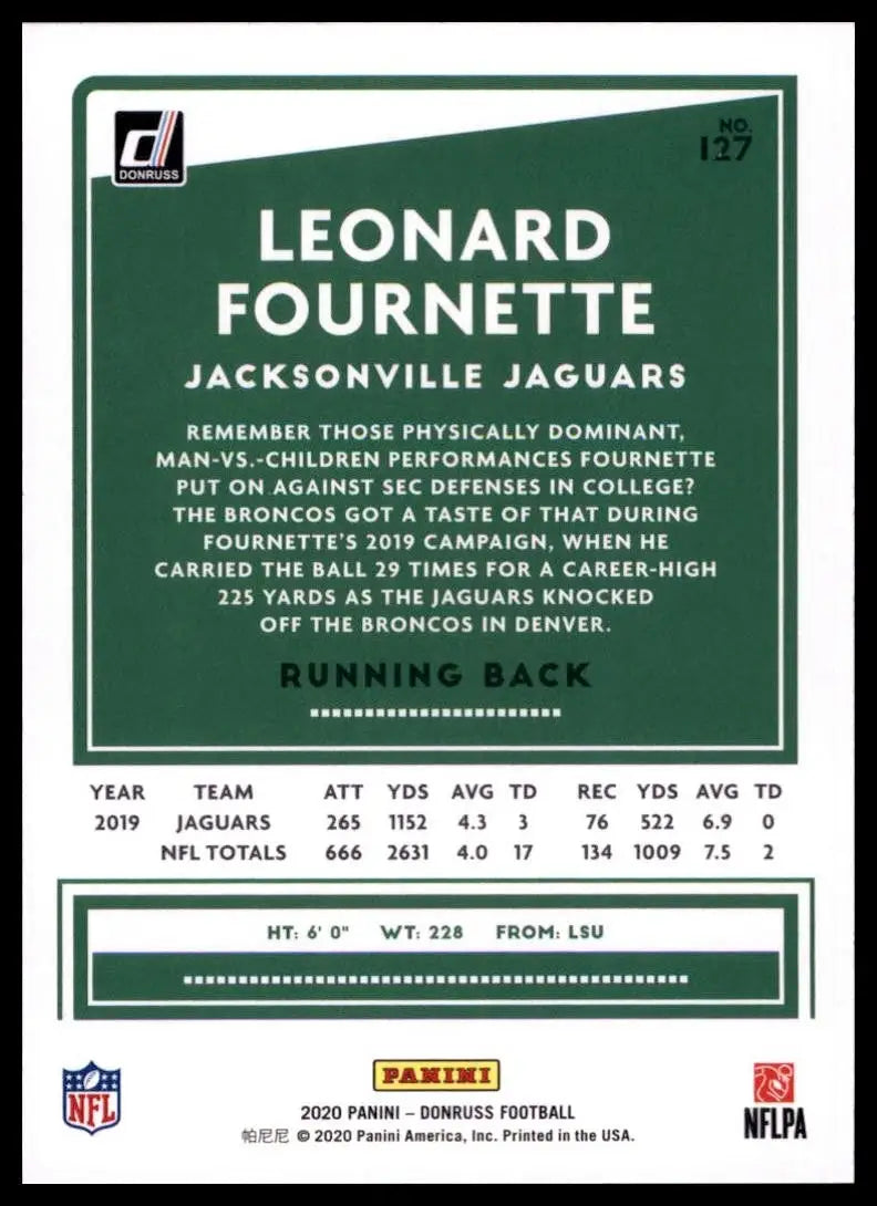 2020 Panini Donruss - Leonard Fournette #127 - Football Card Single