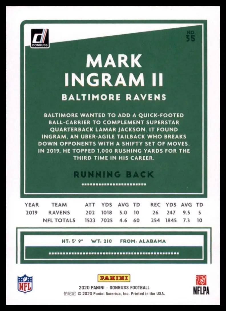 2020 Panini Donruss - Mark Ingram #35 - Football Card Single