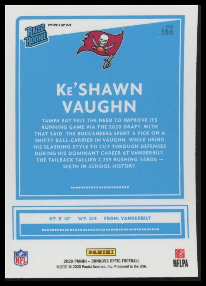 2020 Panini Donruss Optic Blue Scope Rookie #186 KeShawn Vaughn TB Buccaneers - Football Card Single