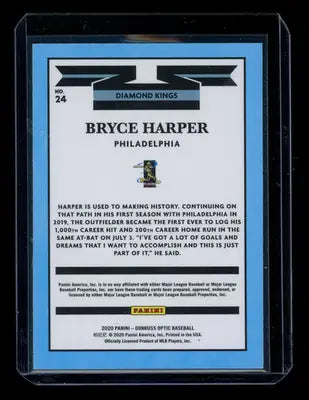 2020 Panini Donruss Optic Diamond Kings Bryce Harper #24 Baseball - Baseball Card Single