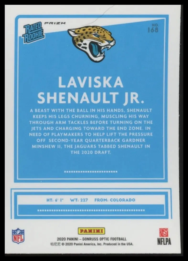 2020 Panini Donruss Optic Holo Rookie Laviska Shenault Jr #168 Jaguars Football - Football Card Single