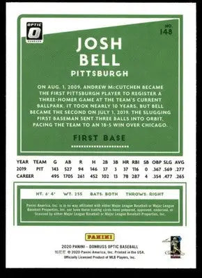 2020 Panini Donruss Optic Josh Bell #148 Baseball - Baseball Card Single
