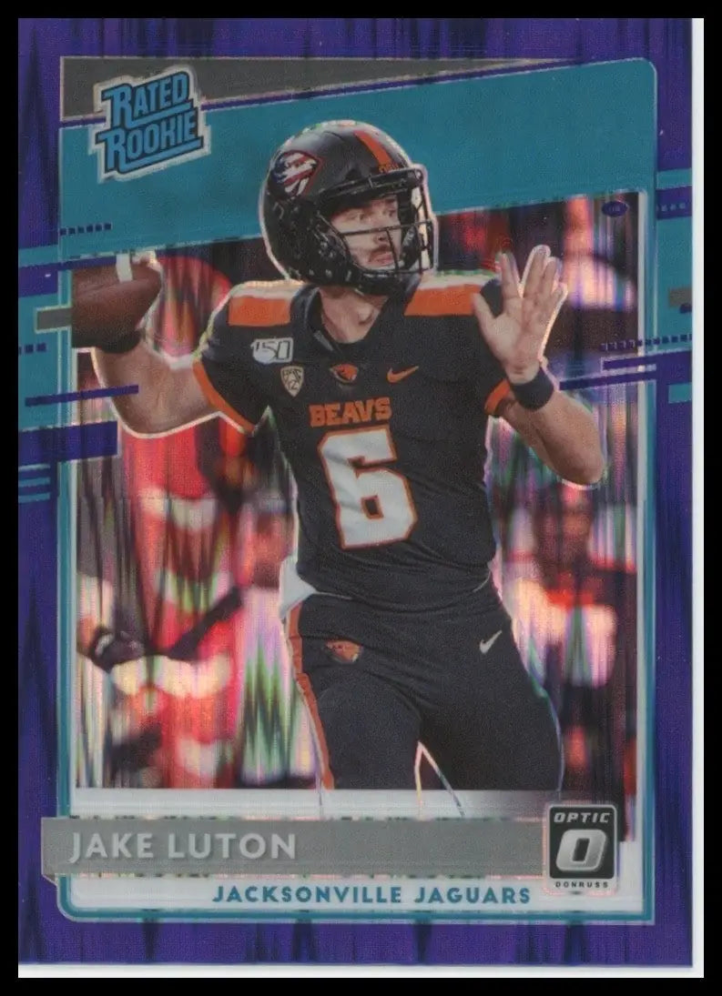 2020 Panini Donruss Optic Purple Shock Rookie Jake Luton #194 Jaguars Football - Football Card Single