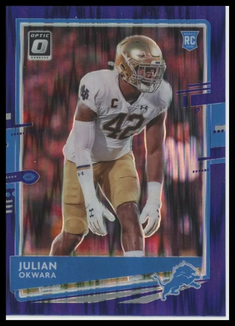2020 Panini Donruss Optic Purple Shock Rookie Julian Okwara #144 Detroit Lions - Football Card Single