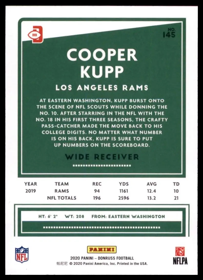 2020 Panini Donruss - Photo Variation Cooper Kupp #145 Press Proof Blue - Football Card Single