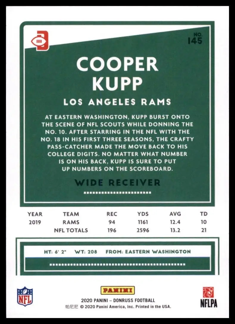 2020 Panini Donruss - Photo Variation Cooper Kupp #145 Press Proof Red