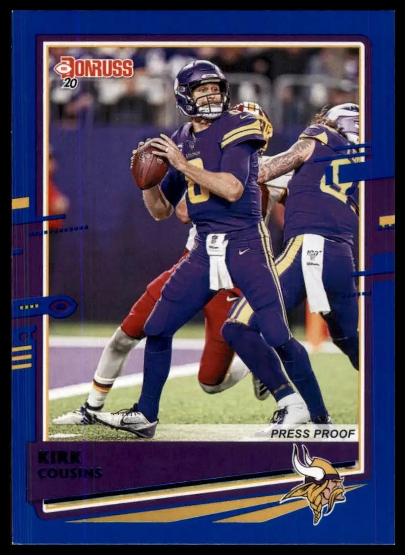 2020 Panini Donruss - Photo Variation Kirk Cousins #158 Press Proof Blue