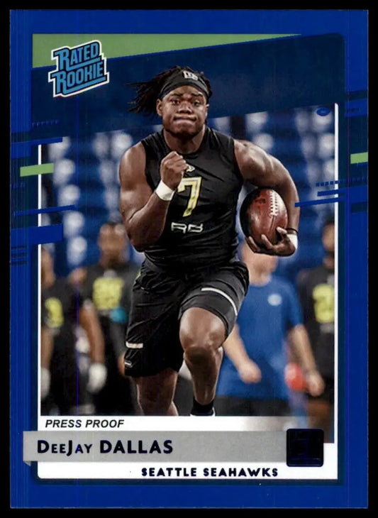 2020 Panini Donruss - Rated Rookie DeeJay Dallas #345 Press Proof Blue (RC)