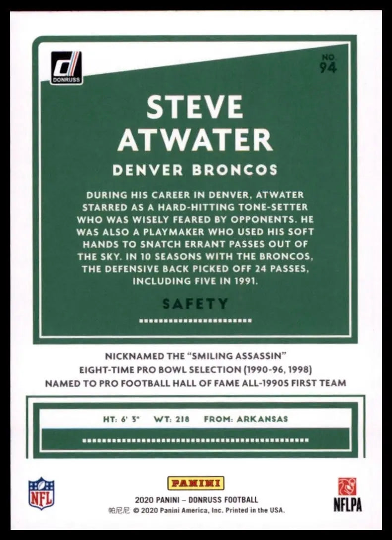 2020 Panini Donruss - Steve Atwater #94 - Football Card Single