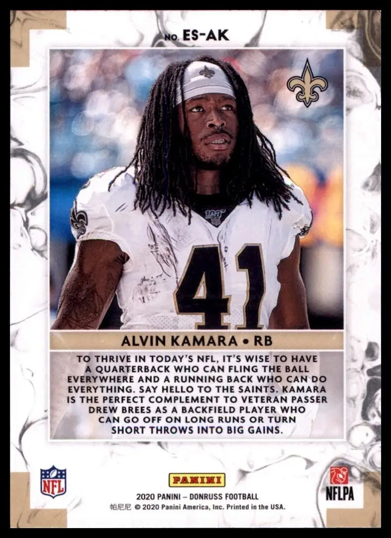 2020 Panini Donruss - The Elite Series Alvin Kamara #ES-AK