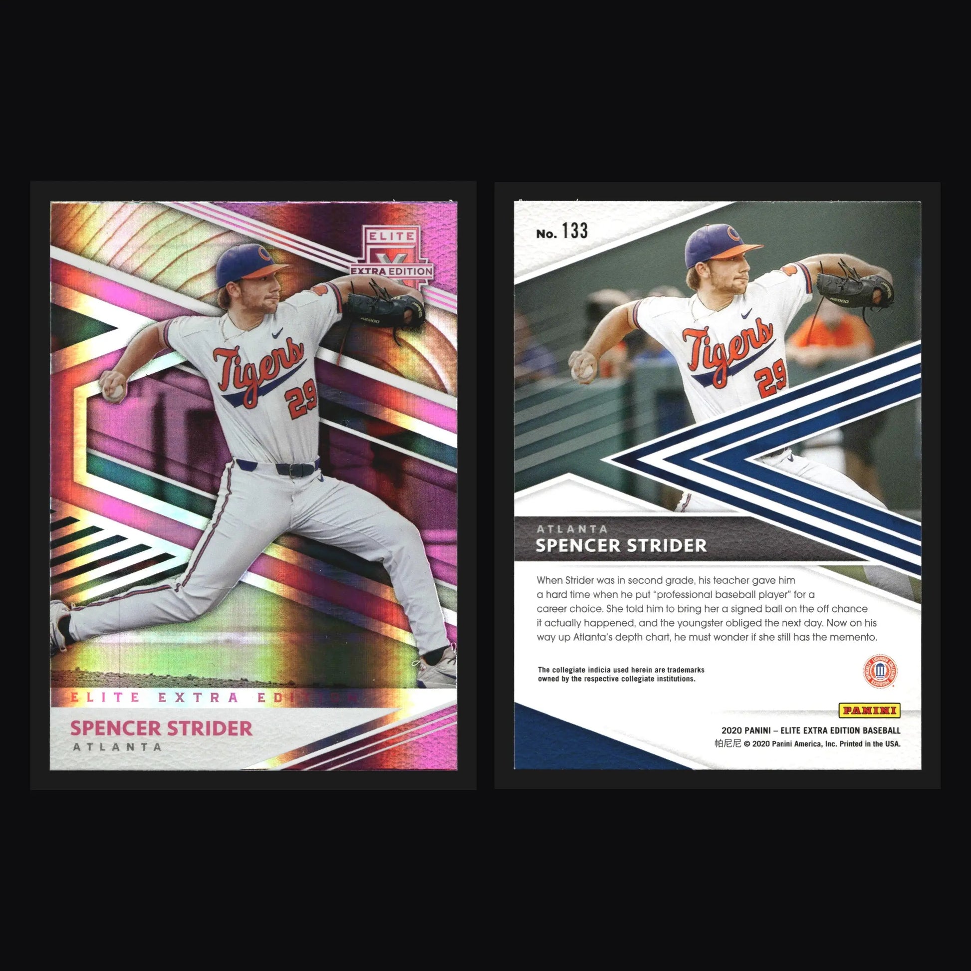 2020 Panini Elite Extra Edition #133 Spencer Strider Braves - Baseball Card Single